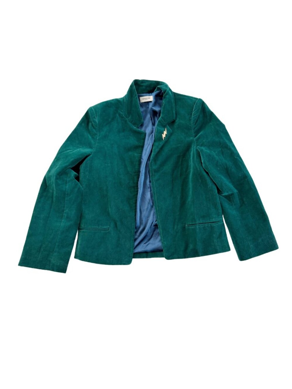 Zadig & Voltaire Vollys Velours Cropped Velvet Blazer Green Sz Small